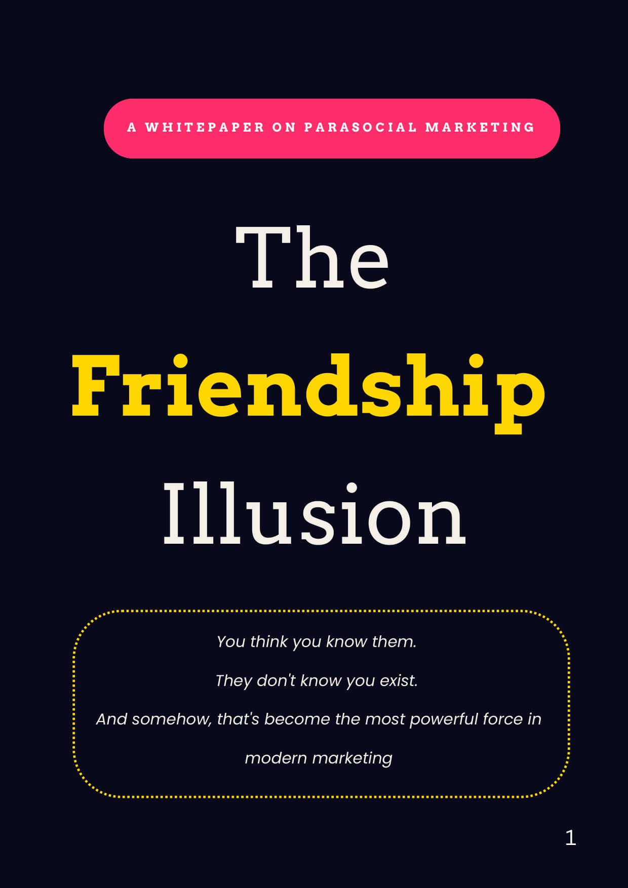 The Parasocial Marketing Whitepaper, page 1